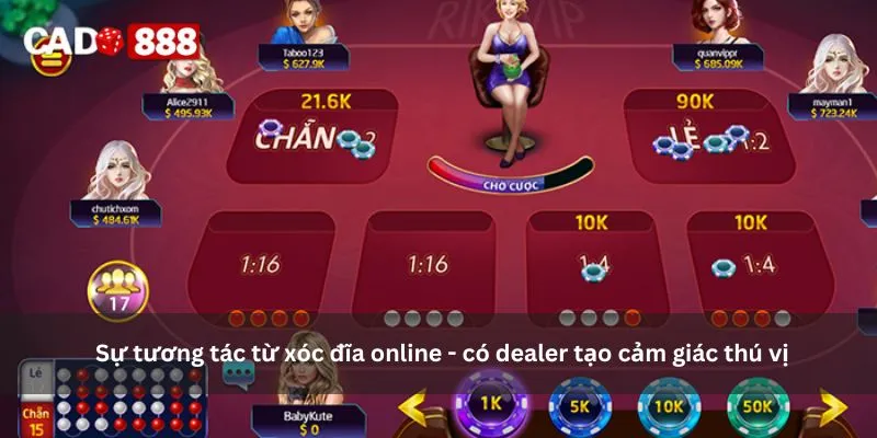 Xóc đĩa online - có dealer