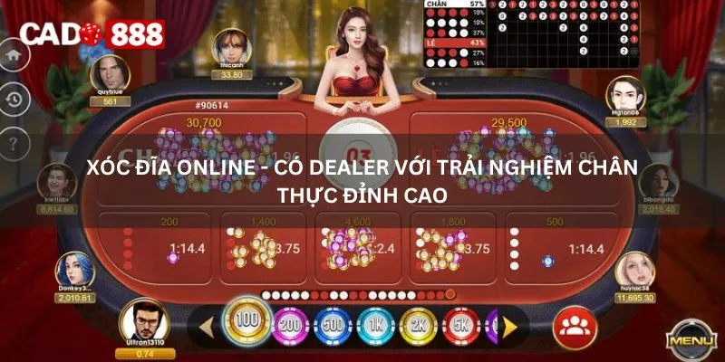 Xóc đĩa online - có dealer